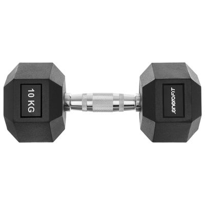 12. HEX RUBBER Dumbbell 10 KG ENERO FIT