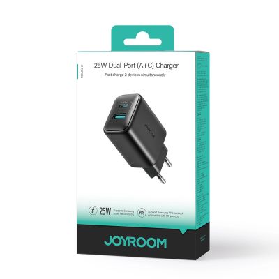 8. Joyroom JR-TCF13 network charger USB-C / USB-A 25W SFC / PPS / PD - black
