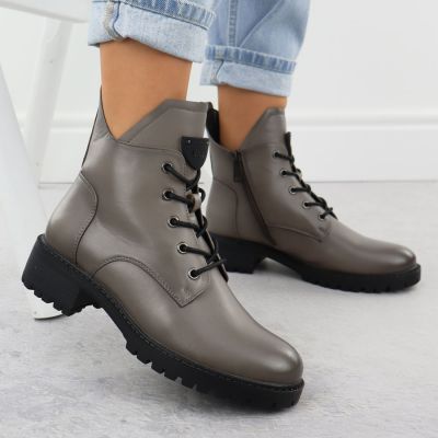 6. Women's insulated gray worker boots Vinceza 58609