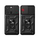 6. Hybrid Armor Camshield iPhone 15 Pro Case with Kickstand and Camera Cover - Blue