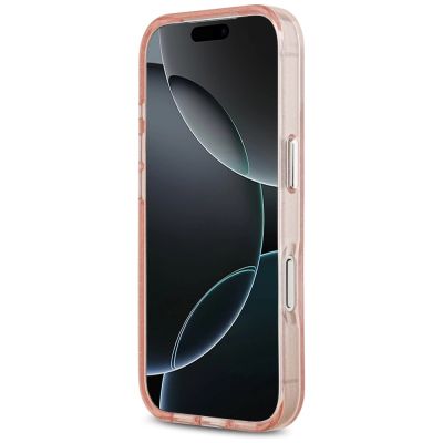 5. Karl Lagerfeld IML Glitter Karl & Choupette Heads Logo MagSafe Case for iPhone 17 Pro - Pink