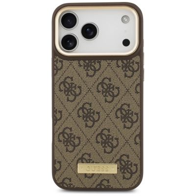 3. Guess 4G Logo Plate MagSafe Case for iPhone 17 Pro Max - Brown