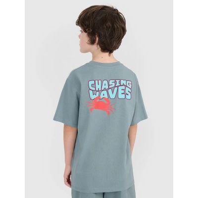2. Boy's oversize T-shirt with print 4F 4FJWSS25TTSHM1914-46S