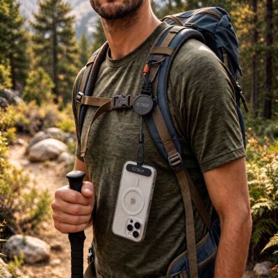 6. Tech-Protect ATH04 UrbanLoop Lanyard - Black and Orange