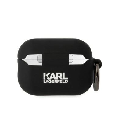 2. Karl Lagerfeld KLAP2RUNCHK AirPods Pro 2 cover black/black Silicone Choupette Head 3D