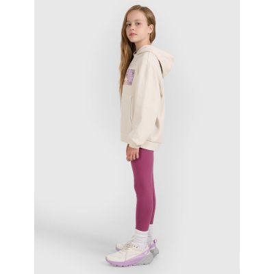 4. Girls' knitted leggings 4F 4FJRAW25TTIGF291-50S
