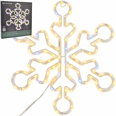 DECORATIVE HANGING SNOWFLAKE 32.5 CM 100LED TRIMER WARM WHITE