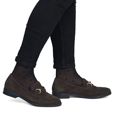 6. Women's brown suede leather loafers Rieker 46262-25