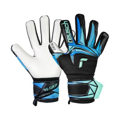 Reusch Attrakt RE:Grip NC Junior goalkeeper gloves black and blue 5672535 7272