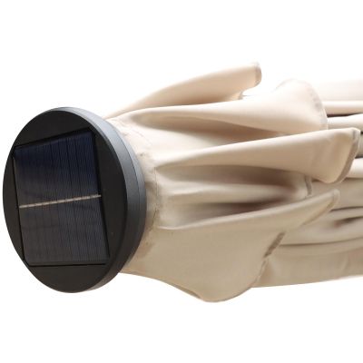 14. GARDEN UMBRELLA WITH LED LIGHTING 300 CM BEIGE