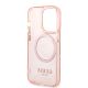 7. Guess GUHMP14LHTCMP iPhone 14 Pro 6.1" pink/pink hard case Gold Outline Translucent MagSafe