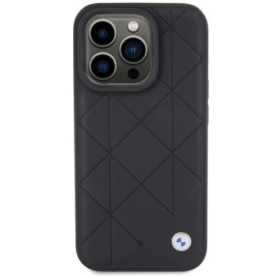 3. BMW Leather Quilted case for iPhone 15 Pro Max - black