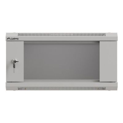 3. LANBERG WALL-HUNG RACK CABINET 19" 4U 540X350 GRAY GLASS DOOR (FLAT PACK)