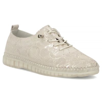 Beige leather shoes with elastic bands Filippo DP7810