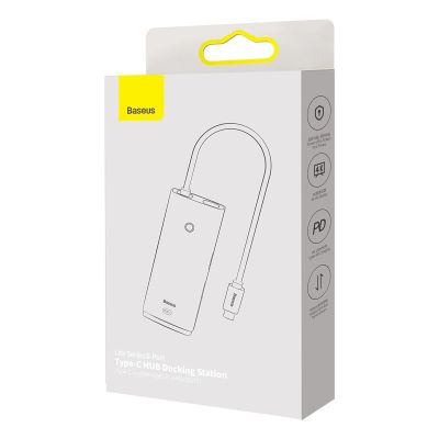 5. Baseus Lite Series multifunctional HUB USB Type C - 2 x USB 3.0 / USB Type C PD / HDMI 1,4 / SD / TF black (WKQX050101)