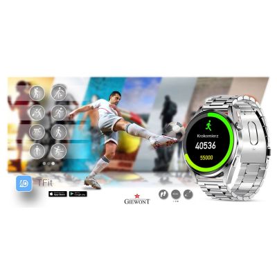 7. GIEWONT Vertex SmartCall GW450-4 Silver/Carbon Silicone smartwatch