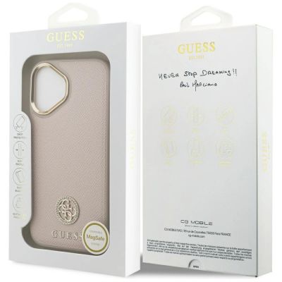 8. Guess Grained Strass Logo MagSafe case for iPhone 17 - pink
