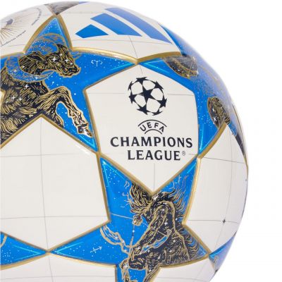 6. adidas UCL Mini 25/26 League Stage Football White, Blue, and Gold JP1544