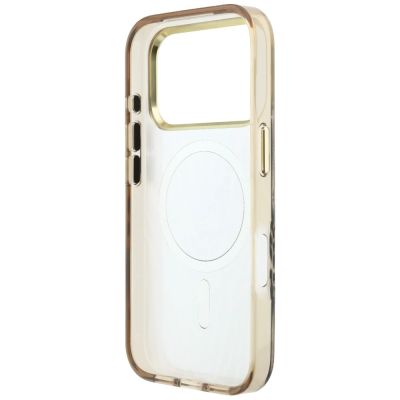 7. Guess IML Zebra Glitter Triangle Logo MagSafe Case for iPhone 17 Pro Max / 18 Pro Max - Gold