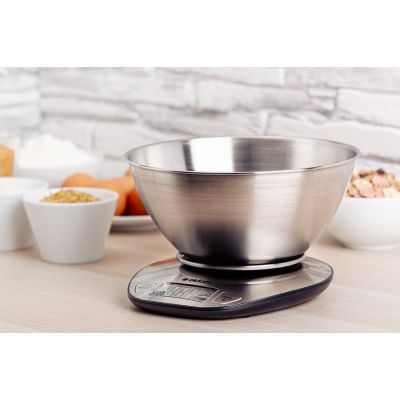 8. ELDOM ELECTRONIC KITCHEN SCALE WK320S RENA ACCURACY 1 G WEIGHT UP TO 5 KG LED DISPLAY STEEL WITH BOWL