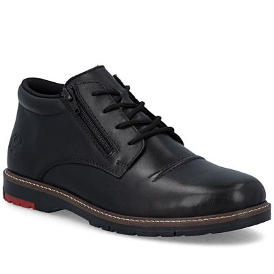 Men's comfortable leather ankle boots, insulated, black, Rieker 10504-00
