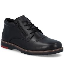 Men's comfortable leather ankle boots, insulated, black, Rieker 10504-00