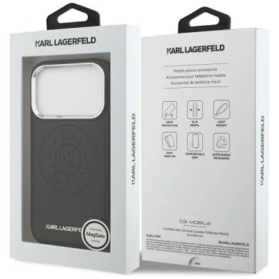 8. Karl Lagerfeld Point & Metal Logo MagSafe Case for iPhone 17 Pro - Black
