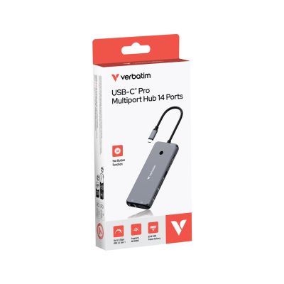 7. Verbatim CMH-14 USB Type-C Adapter 5000 Mbit/s Silver