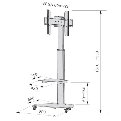2. TECHLY MOBILE STAND FOR LED/LCD TV 37-70 C