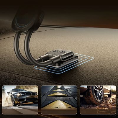 14. Baseus PrimeTrip C03sPro Car Holder for Dashboard with Adhesive Inductive Charger - Black