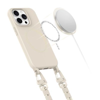 3. Tech-Protect MagNecklace MagSafe iPhone 15 Pro Case - Beige