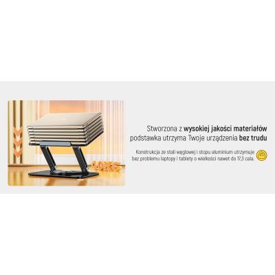 28. Wozinsky WRS-CPY84SB 360 Aluminum Laptop and Tablet Stand + Free Smartphone Stand - Black