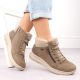 21. Beige waterproof leather ankle boots for women – Rieker L7701-24