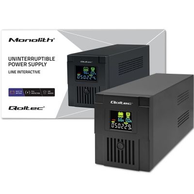 20. QOLTEC UPS LINE INTERACTIVE | MONOLITH | 1500VA | 900W | LCD | USB