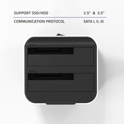 9. QOLTEC DOCKING STATION FOR 2.5" 3.5" HDD/SSD DRIVES | SATA III | USB 3.0 | SUPER SPEED 5GB/S | WITH OFFLINE CLONING FUNCTION