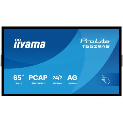 3. Interactive Display iiyama T6529AS-B1AG 65" All-In-One 3840x2160 4K UHD 4GB RAM 32GB Memory Android 14 2xHDMI+USB-C VESA 400x400