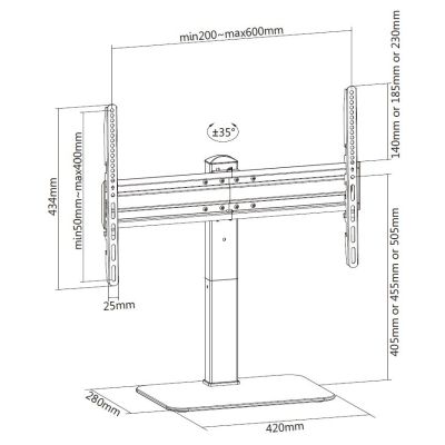 10. Equip 650612 TV mount 177.8 cm (70") Black