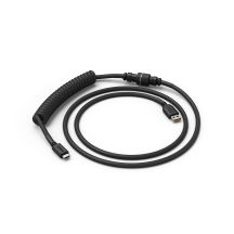 Glorious Phantom Black Spiral Cable, USB-C to USB-A, 1.37m - Black