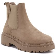 Women's suede ankle boots on a beige platform Big Star UU274858
