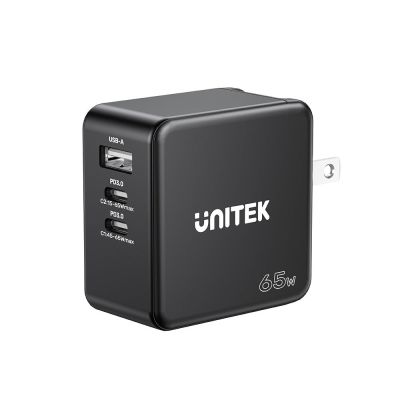 6. UNITEK GAN CHARGER, PD 65W 2X USB-C, USB-A