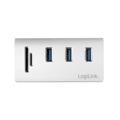 4. LogiLink CR0045 USB 3.2 Gen 1 (3.1 Gen 1) Type-A Hubs and Concentrators 5000 Mbit/s Silver