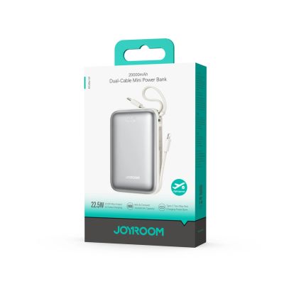 7. Joyroom JR-PBF29 20000mAh 22.5W Powerbank with Double Cable - White