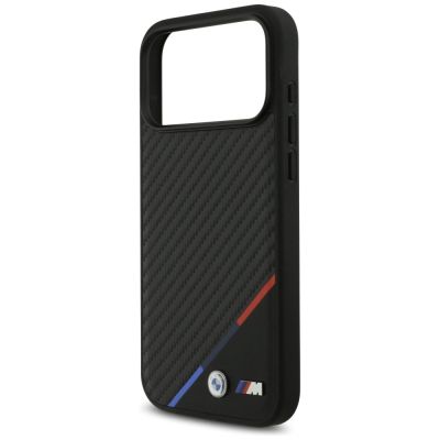 6. BMW M Carbon Tricolor Line MagSafe Case for iPhone 17 Pro Max - Black