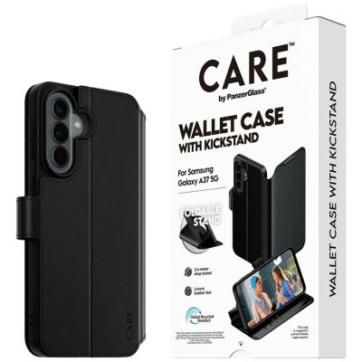 7. CARE by PanzerGlass Feature Wallet Kickstand Case for Samsung Galaxy A37 - Black