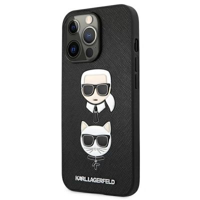 2. Karl Lagerfeld Saffiano Karl&Choupette Head Case for iPhone 13 Pro / 13 - Black