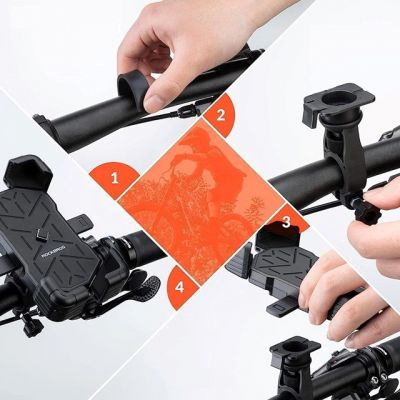 3. Rockbros 25210030001 Bicycle Phone Holder for Handlebars – Black