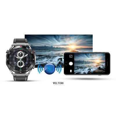 22. VELTORI VT100-1 Smartwatch + Black Silicone Strap + Black Eco Leather