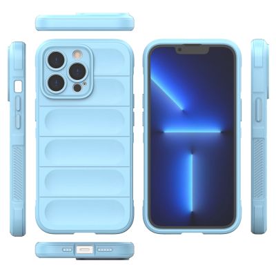 8. Magic Shield Case for iPhone 13 Pro flexible armored cover light blue
