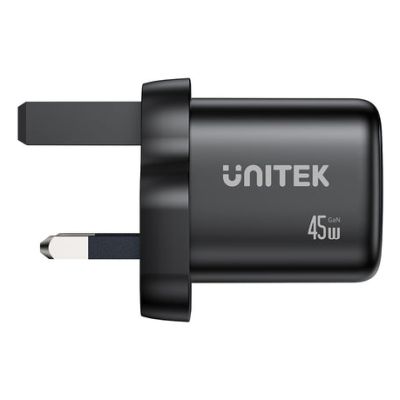27. UNITEK 2X GAN 45W CHARGING UNIT, 2XUSB-C PD 3.0, QC, BLACK
