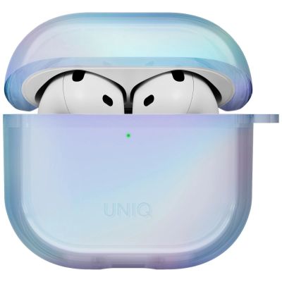 2. Uniq Iridescia case for AirPods 4 Hang Case - holo blue
